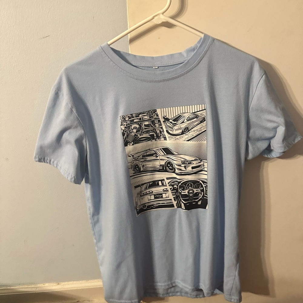 Blue car graphic tshirt